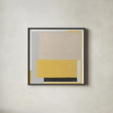 Finding My Way II Yellow by Danhui Nai. Shown in a sleek black glass frame for a contemporary gallery look. Available as an archival giclee rolled canvas, fine art paper, or poster print. SKU 88107a.