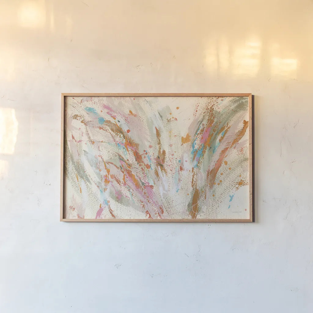 Fireworks by Danhui Nai. shown as a paper print in a natural frame. Available as a archival giclee rolled canvas, fine art paper, or poster print. SKU 67218i.