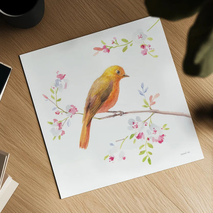 Flight Friends III by Danhui Nai. Shown as a detailed flat fine art print, highlighting archival giclee quality. Available as an archival giclee rolled canvas, fine art paper, or poster print. SKU 68008a.