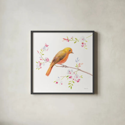 Flight Friends III by Danhui Nai. Shown in a sleek black glass frame for a contemporary gallery look. Available as an archival giclee rolled canvas, fine art paper, or poster print. SKU 68008a.