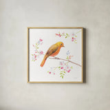 Flight Friends III by Danhui Nai. Shown in a natural wood glass frame for a timeless modern aesthetic. Available as an archival giclee rolled canvas, fine art paper, or poster print. SKU 68008a.