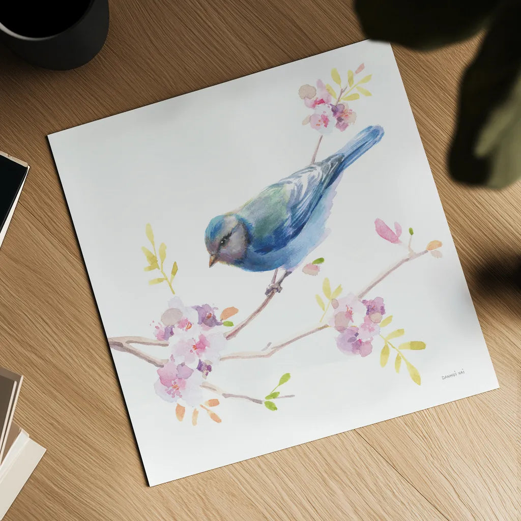 Flight Friends IV by Danhui Nai. Shown as a detailed flat fine art print, highlighting archival giclee quality. Available as an archival giclee rolled canvas, fine art paper, or poster print. SKU 68009a.