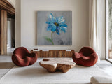 Floral Bloom I by Danhui Nai. Shown as extra-large giant wall art in a modern living room. Available as an archival giclee rolled canvas, fine art paper, or poster print. SKU 32408a.