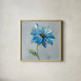 Floral Bloom I v2 by Danhui Nai. Shown in a natural wood glass frame for a timeless modern aesthetic. Available as an archival giclee rolled canvas, fine art paper, or poster print. SKU 34113a.