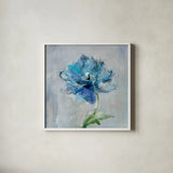Floral Bloom II by Danhui Nai. Shown in a crisp white glass frame for a clean and minimalist style. Available as an archival giclee rolled canvas, fine art paper, or poster print. SKU 32409a.