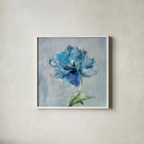 Floral Bloom II v2 by Danhui Nai. Shown in a crisp white glass frame for a clean and minimalist style. Available as an archival giclee rolled canvas, fine art paper, or poster print. SKU 34114a.
