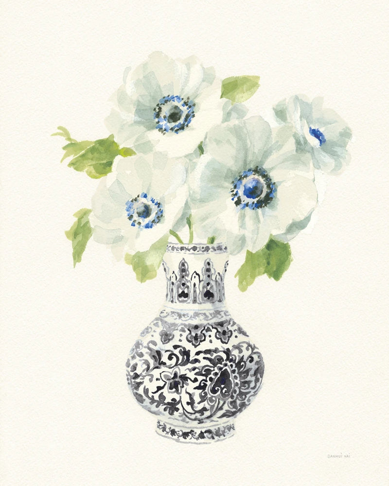 Floral Chinoiserie I Black Crop by Danhui Nai