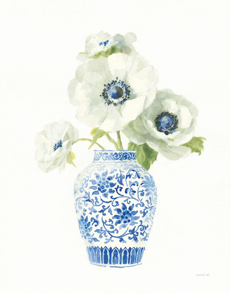 Floral Chinoiserie White II by Danhui Nai
