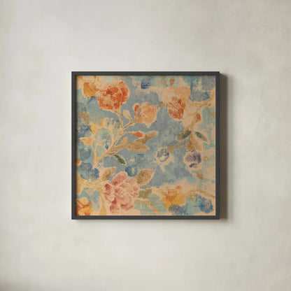 Floral Memory by Danhui Nai. Shown in a sleek black glass frame for a contemporary gallery look. Available as an archival giclee rolled canvas, fine art paper, or poster print. SKU 94969a.