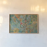 Floral Paisley by Danhui Nai. shown as a paper print in a natural frame. Available as a archival giclee rolled canvas, fine art paper, or poster print. SKU 64838i.