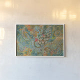 Floral Paisley by Danhui Nai. shown as a paper print in a white frame. Available as a archival giclee rolled canvas, fine art paper, or poster print. SKU 64838i.