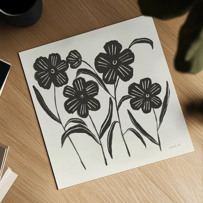 Floral Simplicity I Cream by Danhui Nai. Shown as a detailed flat fine art print, highlighting archival giclee quality. Available as an archival giclee rolled canvas, fine art paper, or poster print. SKU 81929a.