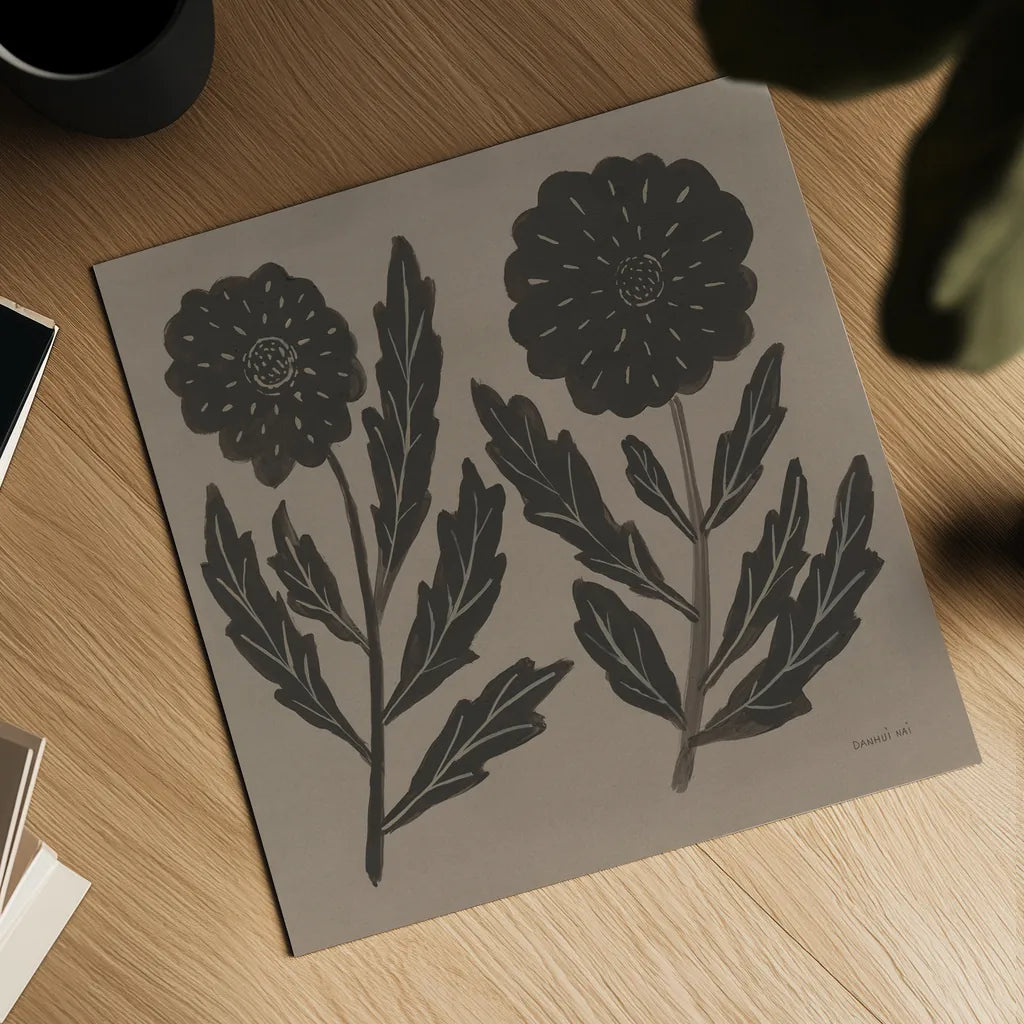 Floral Simplicity II by Danhui Nai. Shown as a detailed flat fine art print, highlighting archival giclee quality. Available as an archival giclee rolled canvas, fine art paper, or poster print. SKU 81737a.