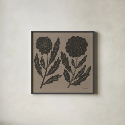 Floral Simplicity II by Danhui Nai. Shown in a sleek black glass frame for a contemporary gallery look. Available as an archival giclee rolled canvas, fine art paper, or poster print. SKU 81737a.