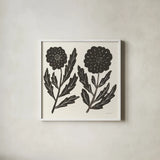 Floral Simplicity II Cream by Danhui Nai. Shown in a crisp white glass frame for a clean and minimalist style. Available as an archival giclee rolled canvas, fine art paper, or poster print. SKU 81930a.