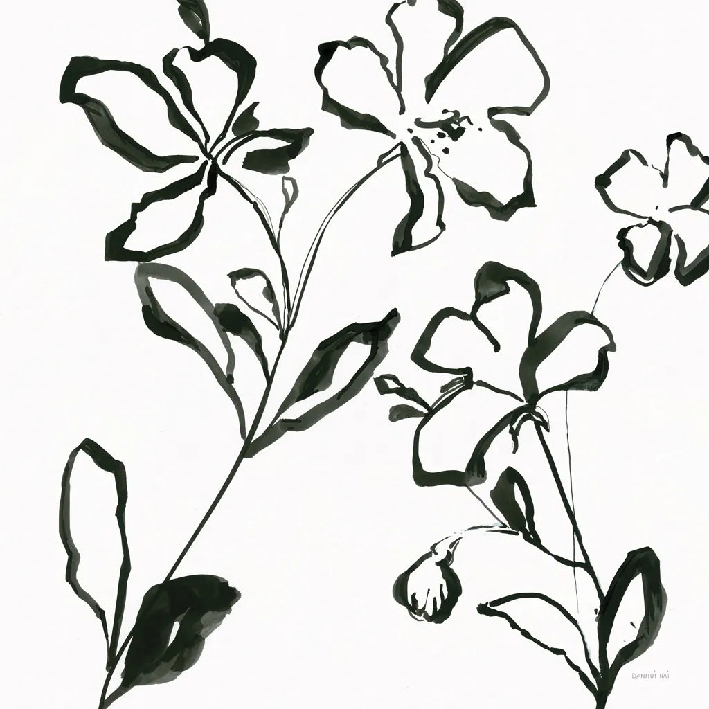 Floral Sketch I by Danhui Nai. SKU 92026a. Archival Giclee Fine art print for wall decor.