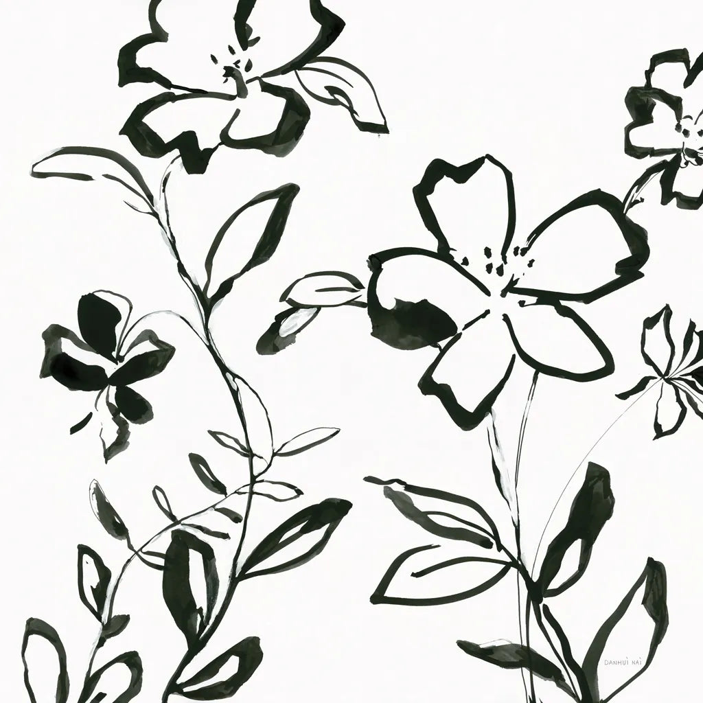 Floral Sketch II by Danhui Nai. SKU 92027a. Archival Giclee Fine art print for wall decor.