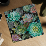 Floral Succulents v2 Crop by Danhui Nai. Shown as a detailed flat fine art print, highlighting archival giclee quality. Available as an archival giclee rolled canvas, fine art paper, or poster print. SKU 32929a.