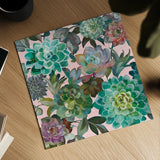 Floral Succulents v2 Crop on Pink by Danhui Nai. Shown as a detailed flat fine art print, highlighting archival giclee quality. Available as an archival giclee rolled canvas, fine art paper, or poster print. SKU 33239a.