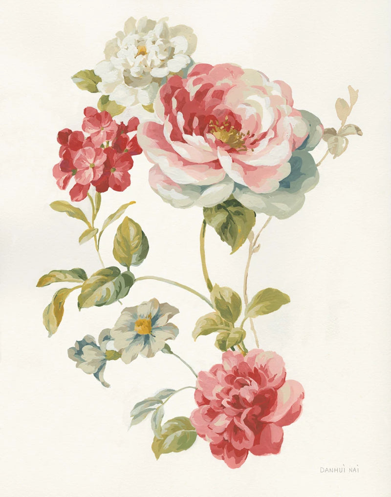 Floral Textiles II White Crop by Danhui Nai