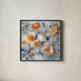 Floral Uplift by Danhui Nai. Shown in a sleek black glass frame for a contemporary gallery look. Available as an archival giclee rolled canvas, fine art paper, or poster print. SKU 66241a.