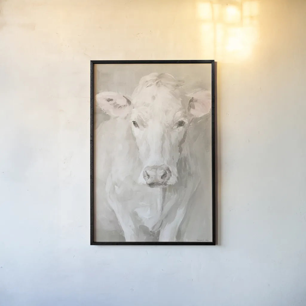 Flossie Neutral by Danhui Nai. shown as a paper print in a black flame. Available as a archival giclee rolled canvas, fine art paper, or poster print. SKU 77817h.