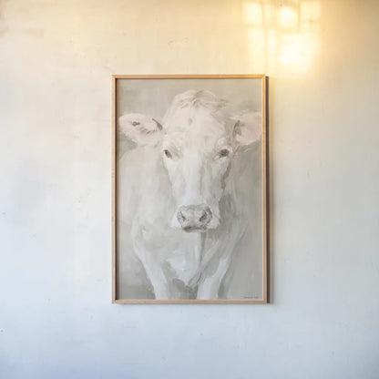 Flossie Neutral by Danhui Nai. shown as a paper print in a natural frame. Available as a archival giclee rolled canvas, fine art paper, or poster print. SKU 77817h.