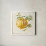 Floursack Autumn V v2 by Danhui Nai. Shown in a crisp white glass frame for a clean and minimalist style. Available as an archival giclee rolled canvas, fine art paper, or poster print. SKU 56290a.