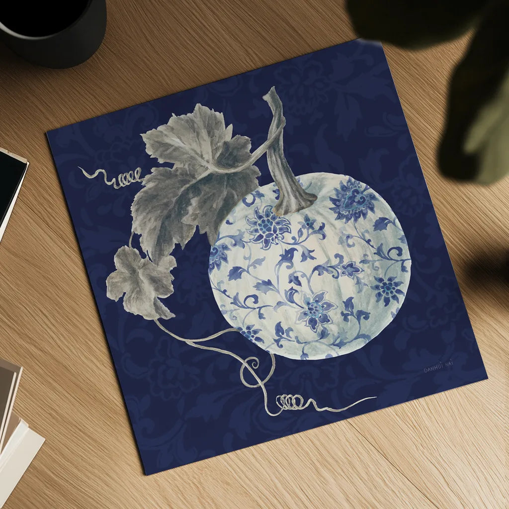 Floursack Autumn VI Chinoiserie by Danhui Nai. Shown as a detailed flat fine art print, highlighting archival giclee quality. Available as an archival giclee rolled canvas, fine art paper, or poster print. SKU 82802a.