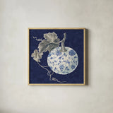 Floursack Autumn VI Chinoiserie by Danhui Nai. Shown in a natural wood glass frame for a timeless modern aesthetic. Available as an archival giclee rolled canvas, fine art paper, or poster print. SKU 82802a.