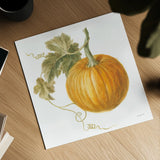 Floursack Autumn VI on White by Danhui Nai. Shown as a detailed flat fine art print, highlighting archival giclee quality. Available as an archival giclee rolled canvas, fine art paper, or poster print. SKU 48781a.