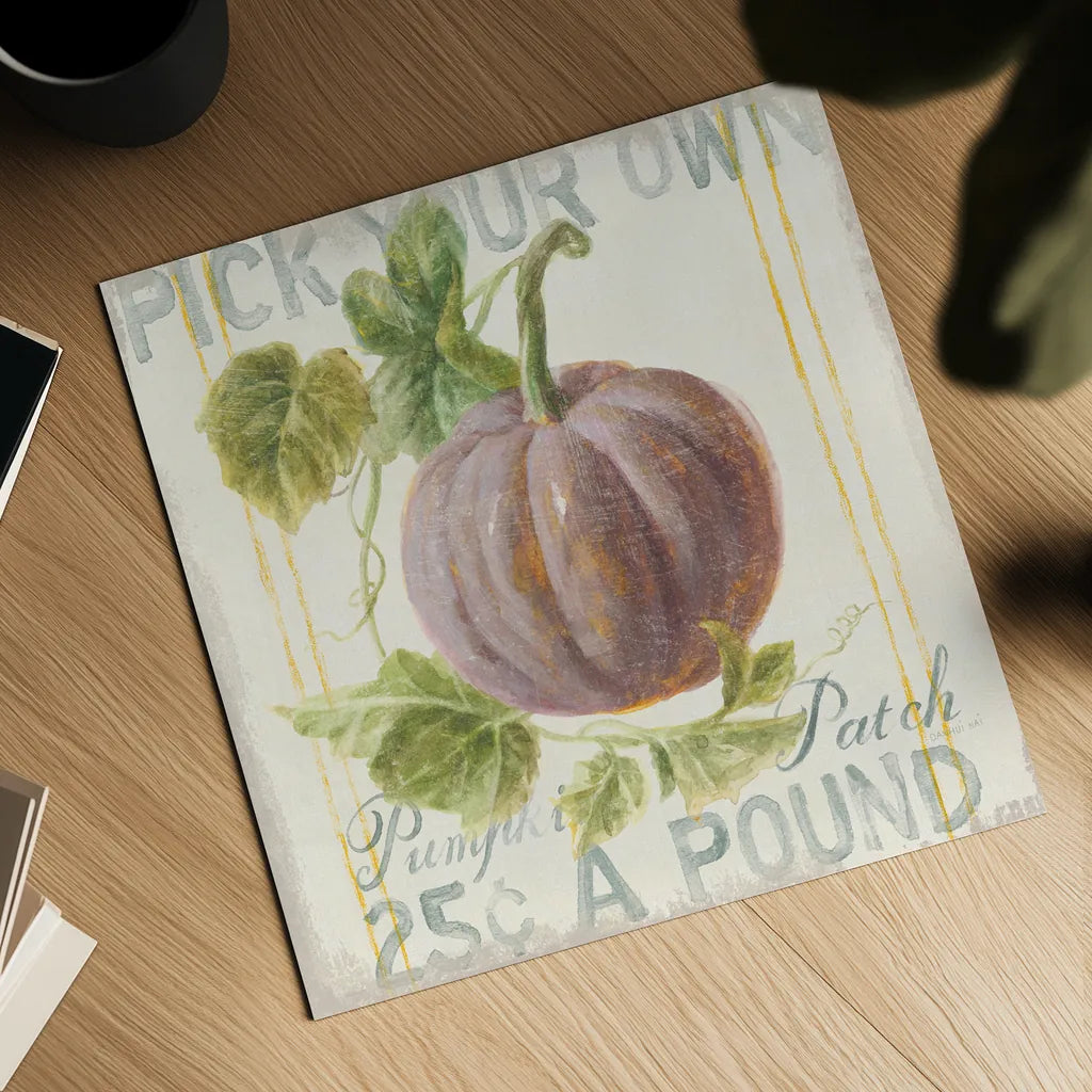 Floursack Autumn VII by Danhui Nai. Shown as a detailed flat fine art print, highlighting archival giclee quality. Available as an archival giclee rolled canvas, fine art paper, or poster print. SKU 48771a.