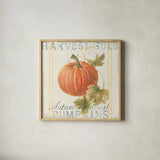 Floursack Autumn VIII by Danhui Nai. Shown in a natural wood glass frame for a timeless modern aesthetic. Available as an archival giclee rolled canvas, fine art paper, or poster print. SKU 48772a.