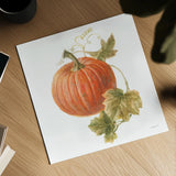 Floursack Autumn VIII on White by Danhui Nai. Shown as a detailed flat fine art print, highlighting archival giclee quality. Available as an archival giclee rolled canvas, fine art paper, or poster print. SKU 48783a.