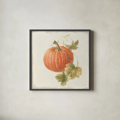 Floursack Autumn VIII v2 by Danhui Nai. Shown in a sleek black glass frame for a contemporary gallery look. Available as an archival giclee rolled canvas, fine art paper, or poster print. SKU 56293a.
