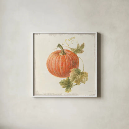 Floursack Autumn VIII v2 by Danhui Nai. Shown in a crisp white glass frame for a clean and minimalist style. Available as an archival giclee rolled canvas, fine art paper, or poster print. SKU 56293a.