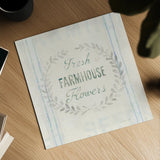 Floursack Florals VIII by Danhui Nai. Shown as a detailed flat fine art print, highlighting archival giclee quality. Available as an archival giclee rolled canvas, fine art paper, or poster print. SKU 38761a.
