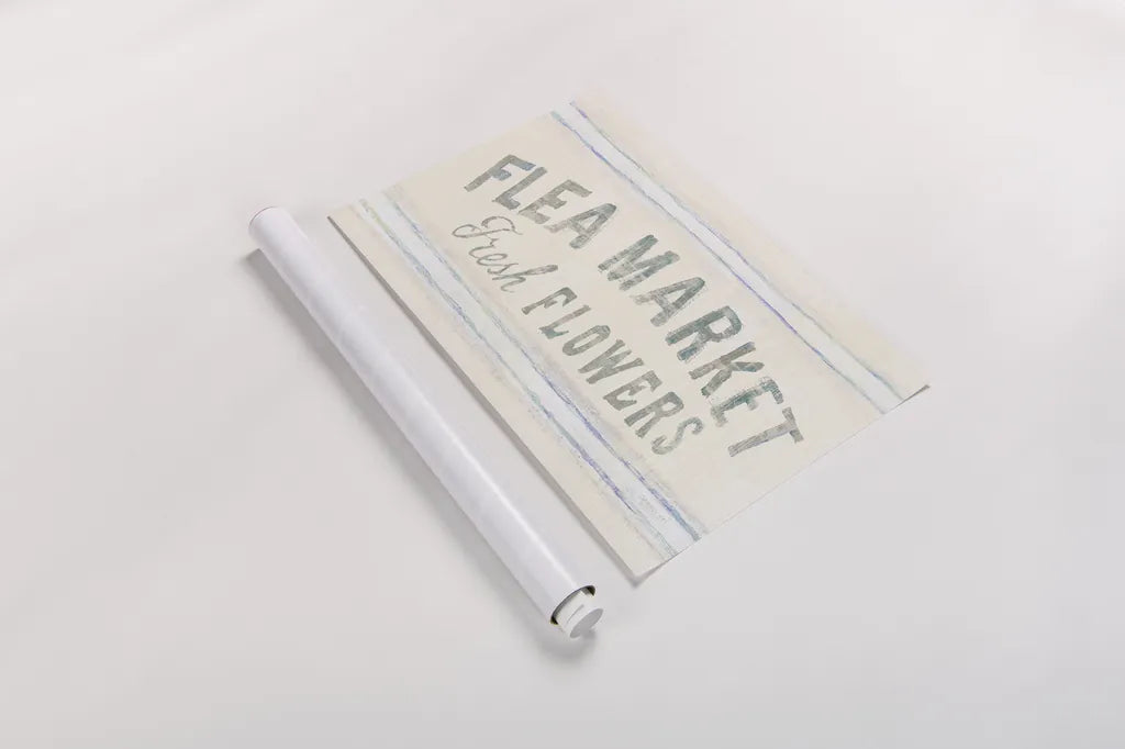 Floursack Florals XII by Danhui Nai. shown as a rolled paper print. Available as archival giclee rolled canvas, fine art paper, or poster print. SKU 38991i.