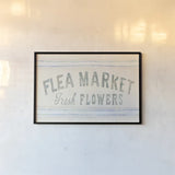 Floursack Florals XII by Danhui Nai. shown as a paper print in a black flame. Available as a archival giclee rolled canvas, fine art paper, or poster print. SKU 38991i.