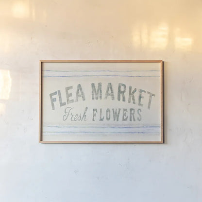 Floursack Florals XII by Danhui Nai. shown as a paper print in a natural frame. Available as a archival giclee rolled canvas, fine art paper, or poster print. SKU 38991i.