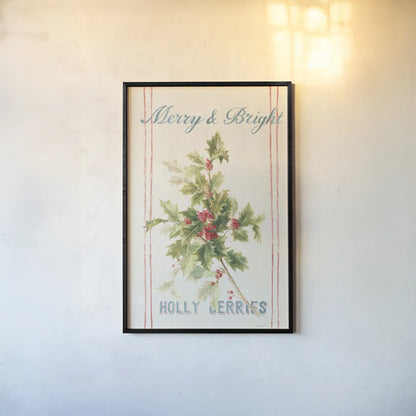 Floursack Holiday Bright I v2 by Danhui Nai. shown as a paper print in a black flame. Available as a archival giclee rolled canvas, fine art paper, or poster print. SKU 65056h.