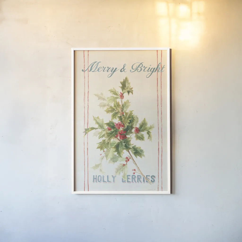 Floursack Holiday Bright I v2 by Danhui Nai. shown as a paper print in a white frame. Available as a archival giclee rolled canvas, fine art paper, or poster print. SKU 65056h.