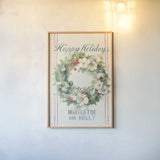 Floursack Holiday Bright II v2 by Danhui Nai. shown as a paper print in a natural frame. Available as a archival giclee rolled canvas, fine art paper, or poster print. SKU 65057h.
