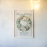 Floursack Holiday Bright II v2 by Danhui Nai. shown as a paper print in a white frame. Available as a archival giclee rolled canvas, fine art paper, or poster print. SKU 65057h.