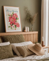 Floursack Holiday Bright III v2 by Danhui Nai. shown as a paper print in a natural frame. Available as a archival giclee rolled canvas, fine art paper, or poster print. SKU 65058h.