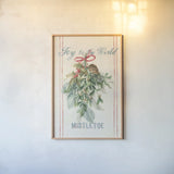 Floursack Holiday Bright IV v2 by Danhui Nai. shown as a paper print in a natural frame. Available as a archival giclee rolled canvas, fine art paper, or poster print. SKU 65059h.