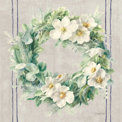 Floursack Holiday Wreath by Danhui Nai. SKU 59718a. Archival Giclee Fine art print for wall decor.