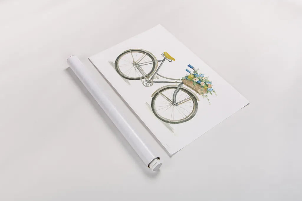 Floursack Home I on White by Danhui Nai. shown as a rolled paper print. Available as archival giclee rolled canvas, fine art paper, or poster print. SKU 56550i.