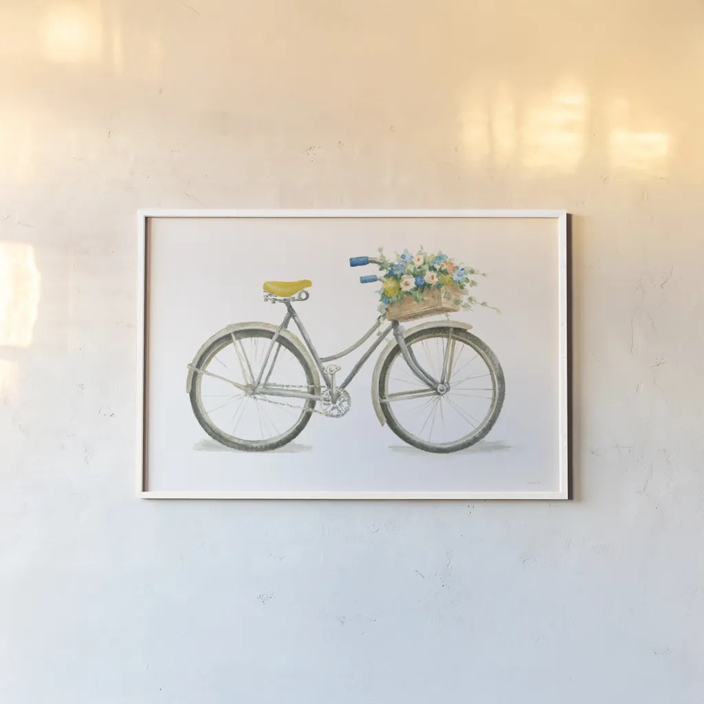 Floursack Home I on White by Danhui Nai. shown as a paper print in a white frame. Available as a archival giclee rolled canvas, fine art paper, or poster print. SKU 56550i.