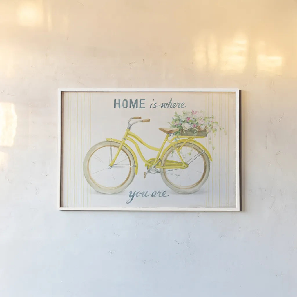 Floursack Home II by Danhui Nai. shown as a paper print in a white frame. Available as a archival giclee rolled canvas, fine art paper, or poster print. SKU 56541i.